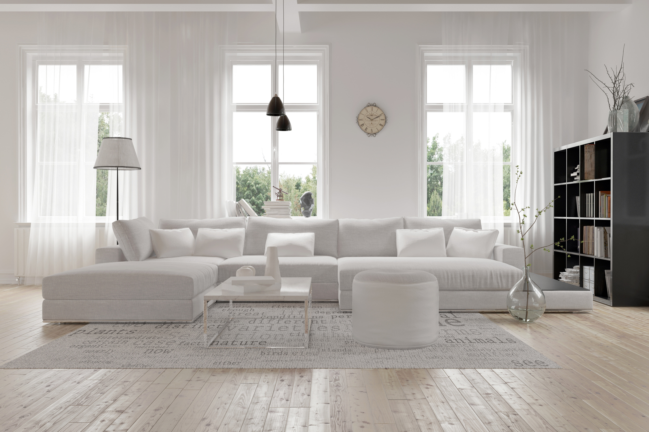 Modern Spacious White Lounge Interior